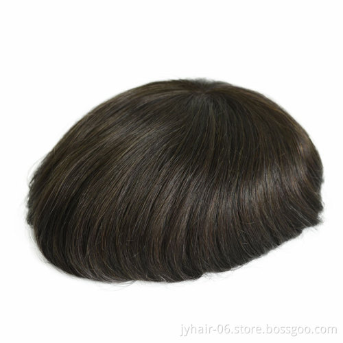 Wholesale price  Human Hair Toupee Injected Super Thin Skin Base Invisible Knots Natural Hairline Toupee For Men